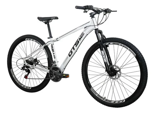 Bicicleta Aro 29 Gts Pro M5 Techs 21 Marchas Freios A Disco Cor Branco Tamanho Do Quadro 15
