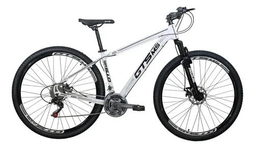 Bicicleta Aro 29 Gts Pro M5 Techs 21 Marchas Freios À Disco Cor Branco Tamanho Do Quadro 21