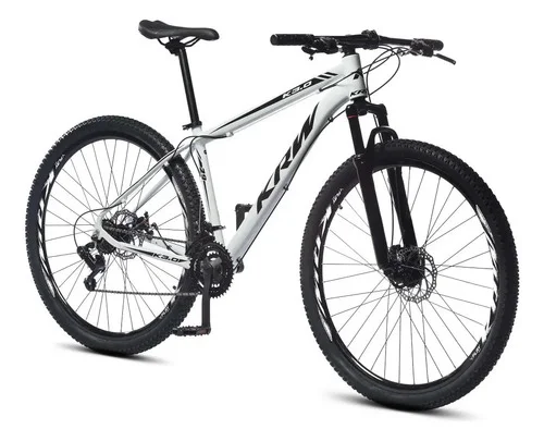 Bicicleta Aro 29 Krw Alumínio 24 Vel Freio A Disco Suspensão Dianteira X42 Cor: Branco/Preto Tamanho do Quadro: 17