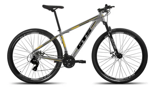 Bicicleta Aro 29 Mtb Gts New Com 24v Freio A Disco Cinza Com Preto 21