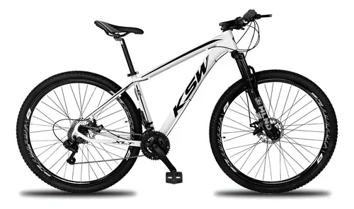 Bicicleta Aro 29 Mtb Ksw Xlt100 24 Marchas E Freios A Disco Branco/preto 19