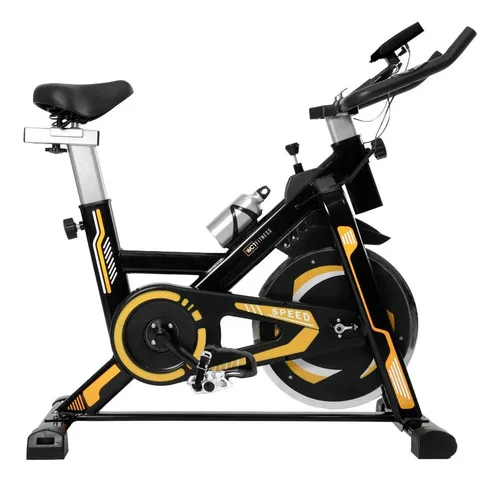 Bicicleta Spinning Com Roda De Inércia De 13kg Wct Fitness Original Cor Preto Preto/amarelo