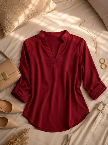 Blusa Evangélica Manga Curta Viscose Social Chique Elegante