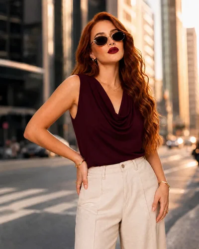Blusa Multiforme Feminina Elegante Varias Formas Gola Boba