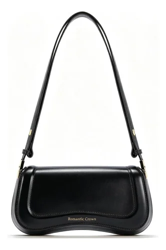 Bolsa Feminina Casual Transversal Minimalista Leve Para Dia Preto Liso Níquel