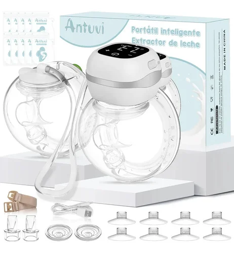Bomba De Tirar Leite Materno Portátil Elétricas Antuvi Vestível Mãos Livres De Cabeça Dupla 17-24mm Flanges 180 ml