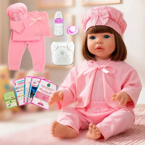Boneca Bebê Reborn Realista 100% Silicone Pode Dar Banho
