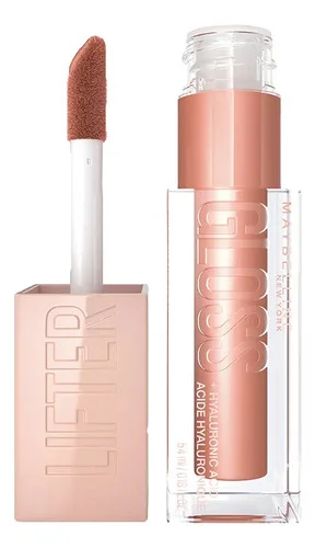 Brilho Labial com Ácido Hialurônico Promove Lábios Volumosos Hidratados e Cheios de Brilho com Aplicador XL para Make Glow Maybelline NY Lip Lifter Gloss Cor Stone 5.4ml