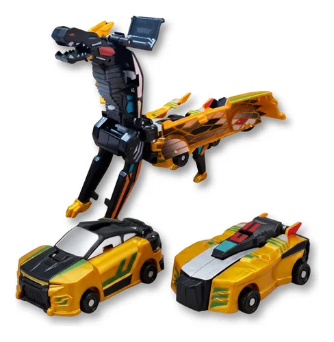 Brinquedo Infantil Carrinho 2 Em 1 Magnético Vira Dragão 2 Em 1 Magnético Dragão Dourado