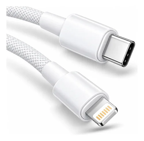 Cabo Carregador Turbo 30w Para iPhone 11 12 13 14 Xr Nylon Branco