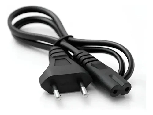 Cabo De Força Tipo 8 IEC C7 Bivolt Bipolar 1,5M Plug 2 Pinos Desktop Notebook Monitor Videogame Smart TV Fonte Energia Universal Conexão Segura PS4 PS5 Eletric Teck