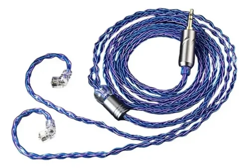 Cabo Premium Para Fones De Ouvido Retorno De Palco - Qkz T1 Roxo E Azul