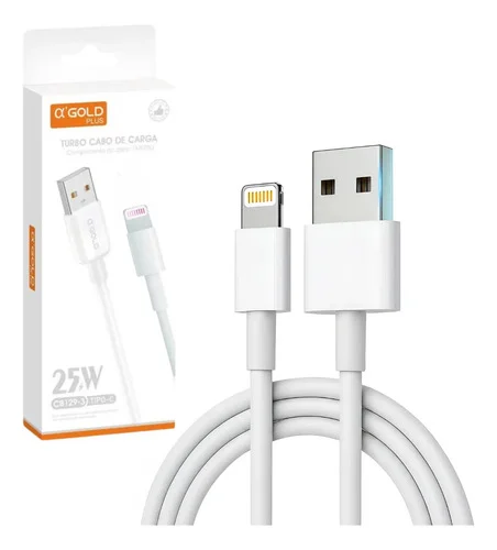 Cabo Usb Lightning Turbo 25w Compatível iPhone 14 1 Metro Branco