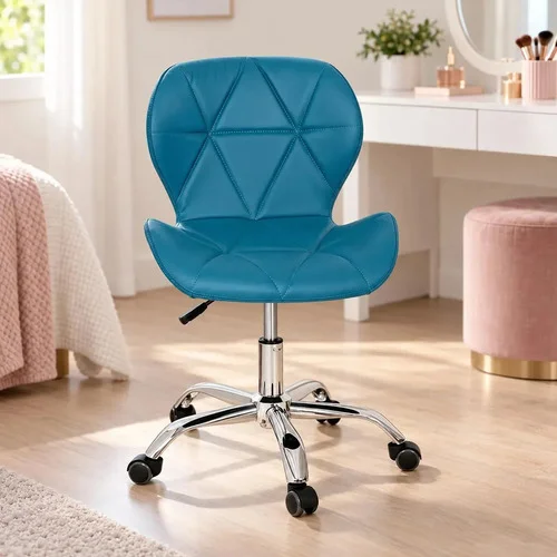 Cadeira De Escritório Eiffel Max Base Giratória Estofada com Regulagem de Altura e Rodizio em Silicone | Império Brazil Business Cor Turquesa