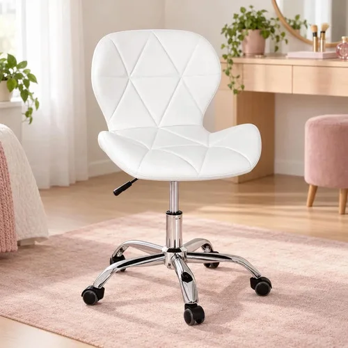 Cadeira De Escritório Eiffel Max Base Giratória Estofada com Regulagem de Altura e Rodizio em Silicone | Império Brazil Business Cor Branco