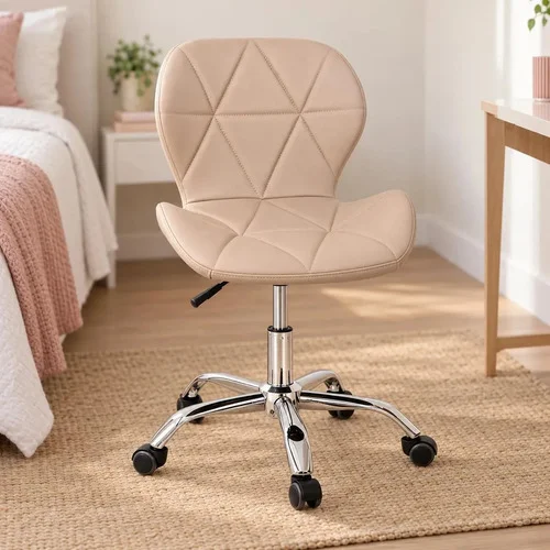 Cadeira De Escritório Eiffel Max Base Giratória Estofada com Regulagem de Altura e Rodizio em Silicone | Império Brazil Business Cor Nude