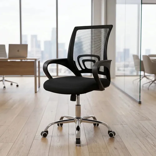 Cadeira De Escritório Ergonômica Begônia Preta Home Office Escritório Mesh Respirável Giratoria