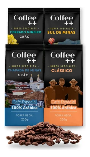 Café Especial Em Grãos Coffee Mais Kit 4x250g 100% Arábica
