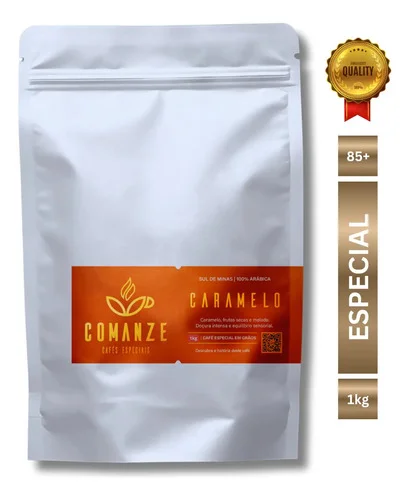 Café Especial Grão 1kg Caramelo 100% Arábica 85+ Pts Comanze Grão