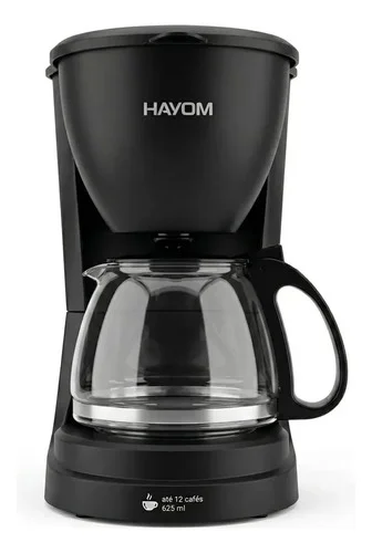 Cafeteira Elétrica Jarra De Vidro 600ml Hayom 640w Preto