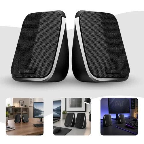 Caixa Caixinha De Som Para Computador Office Gamer Pc Notebook Projetor Potente Subwoofer Usb P2 Cor Preto Digital Informática