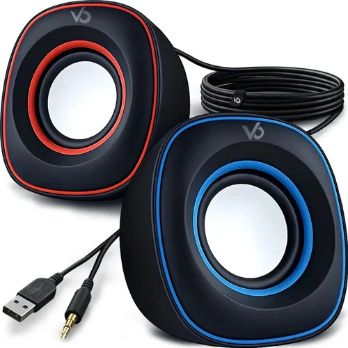 Caixa Caixinha De Som Voxo Gamer Potente Para PC Computador Notebook Subwoofer Amplificada 6W USB P2 Alto Falante De Mesa Multimídia Sortida