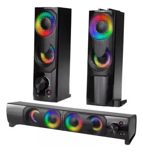 Caixa de som Alto-falante Led portátil PC Game, TV, Notebook, projetor Knup KP-6040 preto
