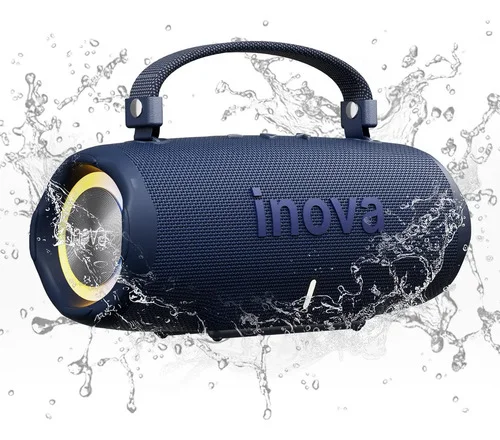 Caixa De Som Bluetooth Caixinha Som Portátil Potente Tws Com Rádio Rgb Hifi Som À Prova D'água Ipx67 De Multimodo Bluetooth/Cartão Tf/Entrada Aux/Tws Para Interior/Trabalho/Acampamento Cor Preto Inova