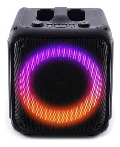 Caixa De Som Portátil 600w Bluetooth Com Luz 708e Preto 220v