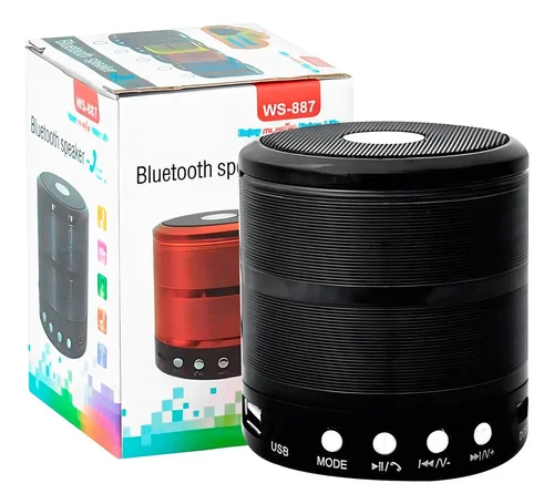 Caixa de Som Portátil Bluetooth WS WS-887 15W RMS Microfone USB Azul