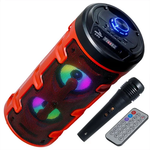 Caixa Som Com Microfone Bluetooth Karaokê Potente Usb P2 Mp3