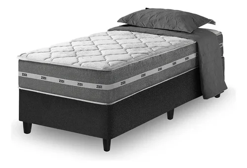 Cama Box Solteiro + Colchão Molas Ensacadas Zidi Miami 88cm