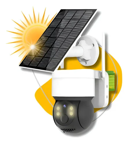Câmera De Segurança Ip Wifi Placa Solar Prova D'água Full Hd Branca / Preta