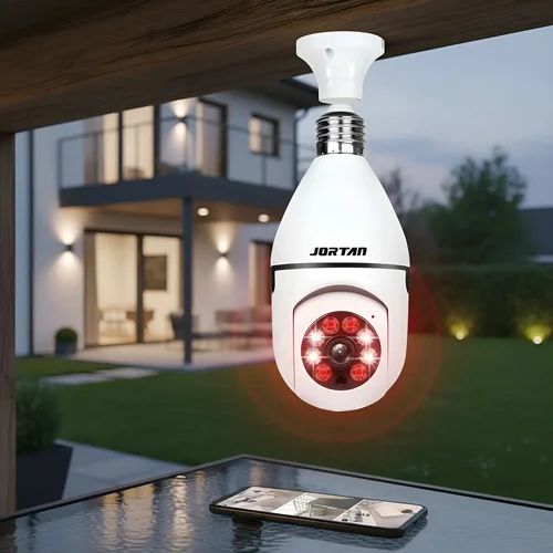 Câmera De Segurança Lâmpada Robô Wi-fi Jortan Com Aplicativo Yoosee Branco