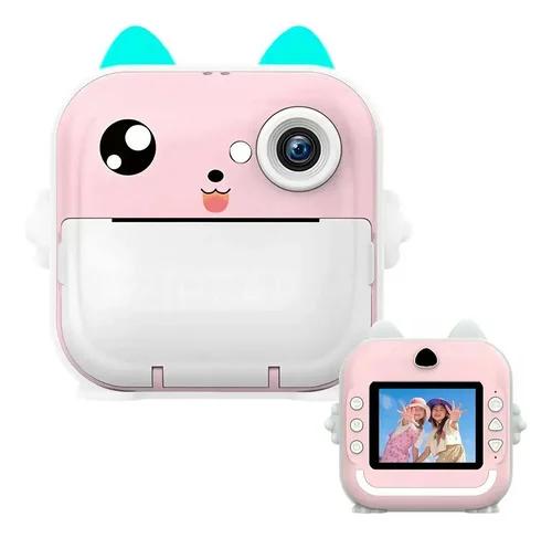 Câmera Infantil Instantânea Filmadora Full Hd Divertida Jogo Rosa