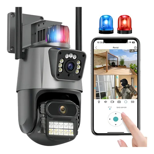 Câmera Segurança Ip Wifi P11 Lente Dupla 8mp App Icsee