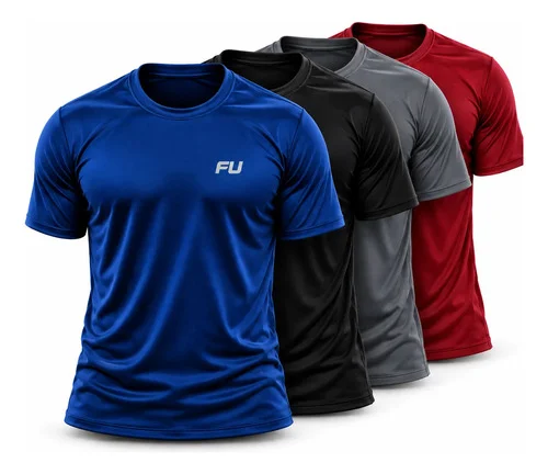 Camisa Time Fit Kit Com 4 Academia Treino Corrida Top
