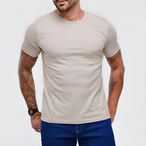 Camiseta Masculina Básica 100% Algodão Lisa Slim Fit Atacado