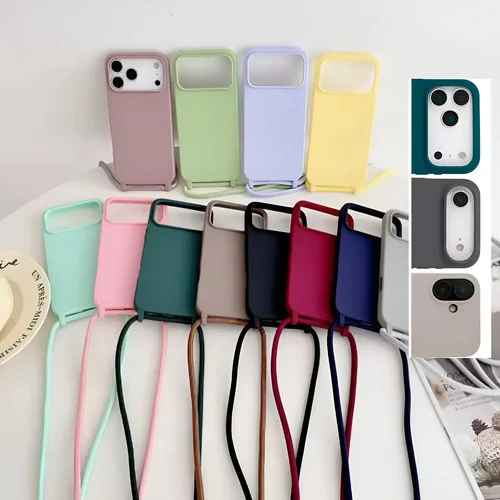 Capa Capinha C Alça Cordão Premium iPhone 17promax 17 16e 16