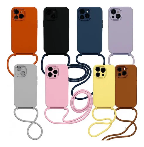 Capa Capinha Premium C Alça Cordão iPhone 16 11 12 13 14 15