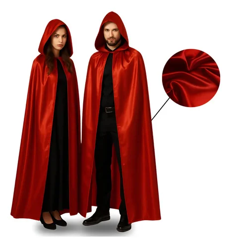 Capa De Bruxa Vampiro Drácula Halloween Carnaval C/capuz