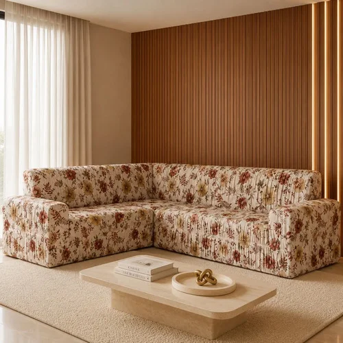Capa De Canto Super King Estampada Sofa 6 Lugares Elásticada