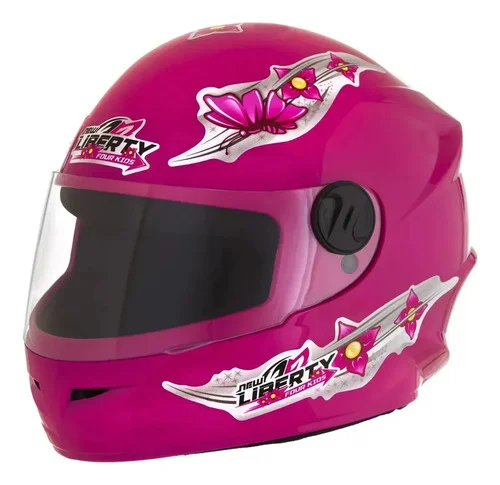 Capacete de moto New Liberty Four Kids Pro Tork para crianças cor rosa tamanho 54