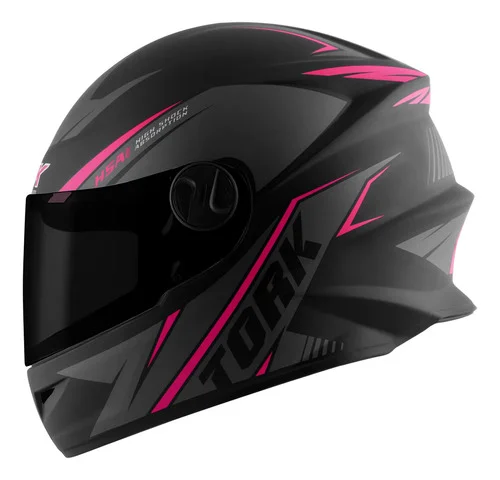 Capacete Fechado Pro Tork Liberty Four Kids Fk Vis. Fumê Nfe Rosa 53/54