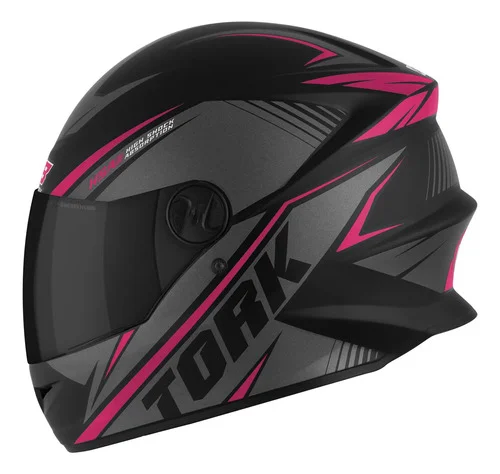 Capacete Fechado Pro Tork R8 Viseira Fumê Nf Rosa 57/58