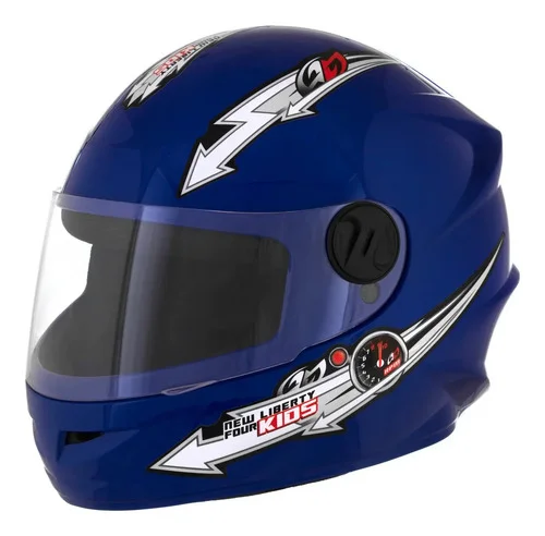 Capacete Integral Infantil Pro Tork New Liberty 4 Kids Azul 54 cm