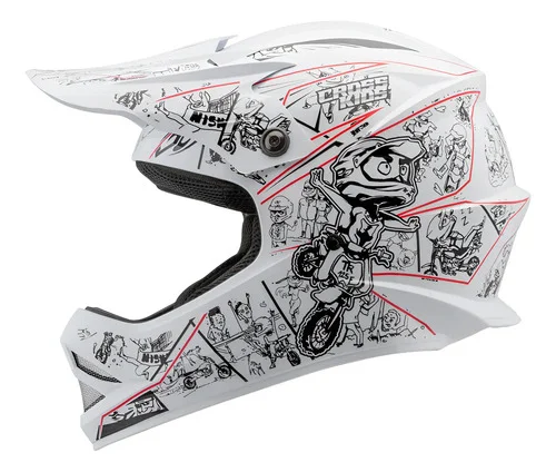 Capacete Motocross Infantil Cartoon Racing Para Criança