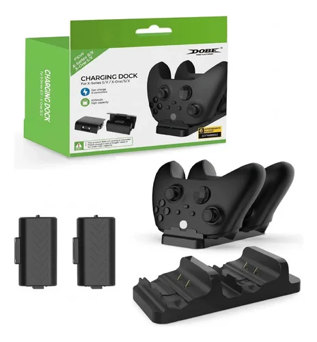 Carregador Controle Xbox One Series S/x + 2 Baterias 800mah Preto