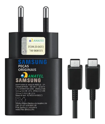 Carregador Original Samsung Turbo S25 S24 S23 S22 S21 25w Br