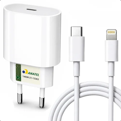 Carregador Turbo 30w Para iPhone 8 X Xr 11 12 13 14 Pro Max Branco